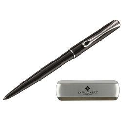 Ручка шариковая Diplomat Traveller black lacquer цвет чернил синий цвет корпуса черный (артикул производителя D10424968)